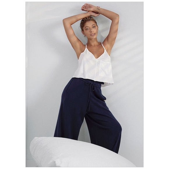 Lunya Cozy Cotton Silk Relaxed Ankle Pant Deep Blue NWT - Picture 3 of 6